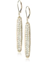 Dana Kellin Textured Oval Frames with Graduated Tranquil Stones In The Center Earrings