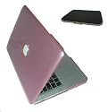 LuvMac Macbook Pro Protection Pack - PINK See Thru Hard Case /  Black Fitted Sleeve for 13.3 inch Aluminium Macbook