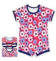 3 Pack Pure Cotton Floral All-in-Ones