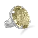 Faceted Lemon Quartz Ring in Sterling Silver