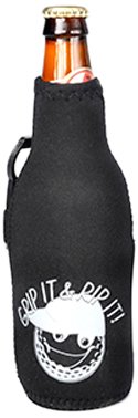 Hat Trick Openers Bottle Cooly Combo with Attached Grip It and Rip It Logo and Magnetic Ball Marker, Black Neoprene