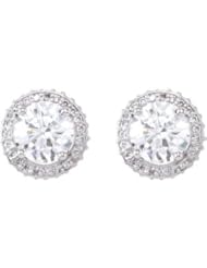 14K White Gold Pair 2 1/2 Ct Tw Diamond Earrings
