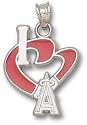 Anaheim Angels 14KT Gold "I HEART A" 3/4" Enameled Pendant
