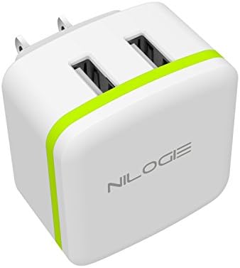 iPhone Charger, Android Charger, Nilogie 3.4A Dual USB Wall Charger 2 Port Travel Size with Foldable Plug for iPhone 7, 6/6S Plus, 5/5S, iPad Pro, Galaxy S7, S6 Edge Plus, S5, Google Nexus, HTC &amp; more