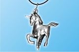Mystischer Schutzanhänger "Einhorn" an einer Baumwollkordel mit Metall-Verschluß (nickelfrei)