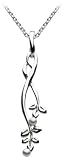 Image of Kit Heath Ladies Sterling Silver 90U1FP Twisted Leaves with Fresh Water White Peals Pendant & 18