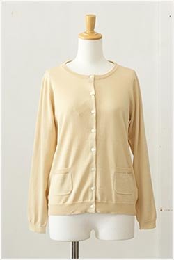 (ファヌル) FANEUILコットンニットクルーネックカーディガン