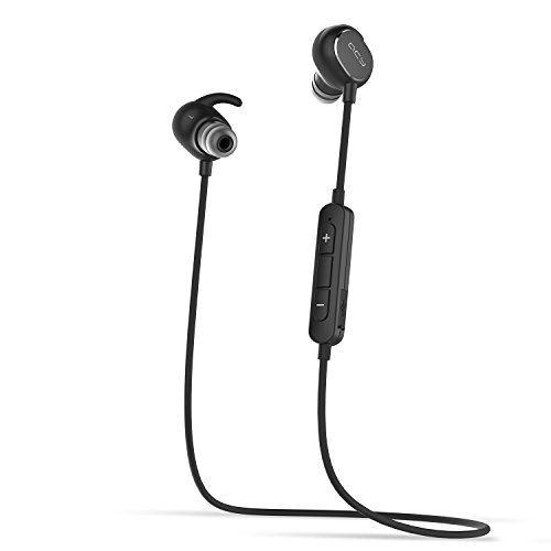 [Bluetooth Headphones] QCY QY19 Wireless Earphones Sweatproof In-Ear Stereo V4.1 apt-X Noise Cancelling Built-in Mic 6-Hour Play Time Supports iPhone 7 7Plus 6s 6 5s SE Android phones(Black)