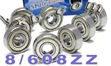 8 Skateboard Bearings 608Z Shielded