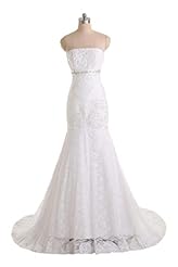 Strapless Lace Beaded Satin Mermaid 2015 Natural   Waistline Wedding Dress 