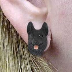 German Shepherd Black - Studs Earrings