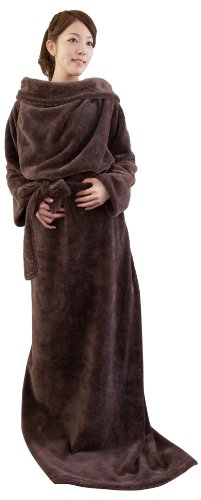 mofuaモフア 袖付きマイクロファイバー毛布(帯付)(NT) フリー ブラウン 40026606