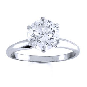 Platinum Round Diamond Solitaire Engagement Ring (2.00 ct)