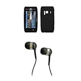 Nokia N8 Premium Silicone Gel Skin Cover Case Black + 3.5mm Stereo Headset  ....