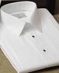Tuxedo Shirt - Laydown Collar 1/8 Inch Pleat Laydown Collar