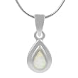 Sterling Silver with White Opal Tear Drop Necklace