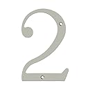 Deltana RN6-2U15 Solid Brass 6-Inch House Number 2 Board