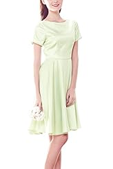Nylon/Rayon/Satin Flared-Skirt Bridesmaid Dress 