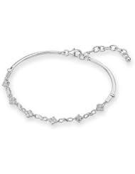 18K White Gold Cross Infinity Diamond Accents Bangle (0.44 cttw, G-H Color, VS2-SI1 Clarity)