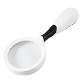 uxcell　拡大鏡 マグニファイア　グラス　ブラック　LEDライト　60mm直径レンズ　ホワイト