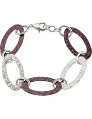 Amalfi™ Immersion Plated Stainless Steel Hammered Oval Link Bracelet 08.00 Inch Chocolate Immerse lating Fb251