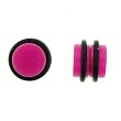 No Piercing Required - High Quality Fuchsia Acrylic Fake Plugs - Imitation 0G with "O" Rings- Very Strong Magnets - Sold as a Pair