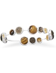 Tigers Eye, Quartz and Citrine Stackable Bangle