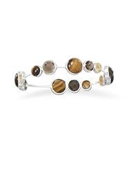 Genuine Elegante Bangle Bracelet. Tigers Eye, Quartz and Citrine Stackable Bangle. 100% Satisfaction Guaranteed.