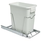 Kitchen & Housewares : Whitney Design C9517 Sliding 24-Quart White Trash Can with Chrome Frame and Sliders