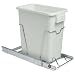 Kitchen & Housewares : Whitney Design C9517 Sliding 24-Quart White Trash Can with Chrome Frame and Sliders