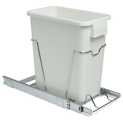 Childrens Toyshop  Kitchen & Housewares : Whitney Design C9517 Sliding 24-Quart White Trash Can with Chrome Frame and Sliders
