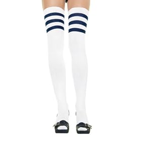 Athletic Ribbed Thigh High With 3 Stripes Top