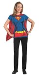 Supergirl Costume All-Over Print Crop Sleeve Fitted Juniors T-Shirt & Removable Cape Set