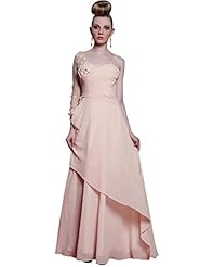 A-line Tiered Applique Beaded Floor Length Chiffon Evening Dress/Quinceanera Dress 