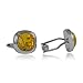 Mens Yellow Crystal Cufflinks with Travel Presentation Gift Box with Swarovski Sunflower Crystal