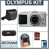 Olympus E-P3 Pen Digital Camera, Silver with M Zuiko 14-42mm II R f/3.5-5.6 Silver Lens - Bundle - with 8GB SD Memory Card, Spare BLS-1 Lithium-Ion Rechargeable Battery, Camera Case, USB 2 0 SD Card Reader - FREE: Red Giant Magic Bullet PhotoLooks V1.5 Software, a $199.00 Retail Value