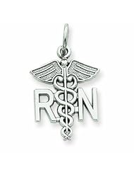 14K White Gold Registered Nurse Charm