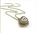 Love heart cameo faux pearl pendant long necklace vintage jewelry locket