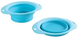 Popware for Pets Expandable/Collapsible Pet Bowl, Small, Turquoise