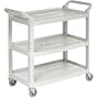Plastic Utility Cart With 3 Shelves And Open Sides