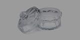 ALCOHOL CUPS CLEAR GLASS WITH KNOB 3 1/2 OZ