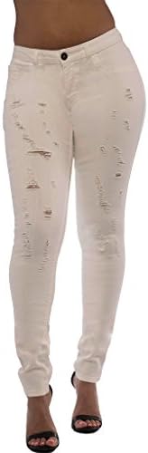 PZI Jeans Women'S PEYTON WHITE DISTRESSED SKINNY X-LONG 14 WHITE