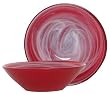 Colorful Art Glass Scarlet Red Dessert Bowl 6 1/2"D, 2 1/2"H Set of Two