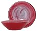 Colorful Art Glass Scarlet Red Dessert Bowl 6 1/2"D, 2 1/2"H Set of Two