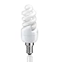 E14 Energiesparlampe in kompakter Spiralform von parlat (warm-wei&szlig;, 230 Volt AC, super mini, Ersatz f&uuml;r 47 Watt Gl&uuml;hbirne, Leuchtmittel, ESL, Kompaktleuchtstofflampe, 230V)