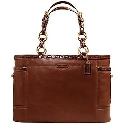 AUTHENTIC COACH GALLERY LEATHER LACED TOTE 11229