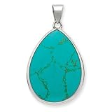 Sterling Silver Teardrop Turquoise Pendant