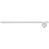 LogoArt Jimmie Johnson Sterling Silver 6mm Rollo Bracelet with Heart Charm