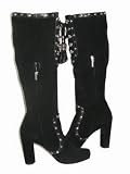 DOLCE & GABBANA Studded High Boot in Black Suede