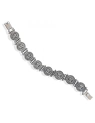 MMA Silver - 7.75 inch Mayan Calendar Bracelet